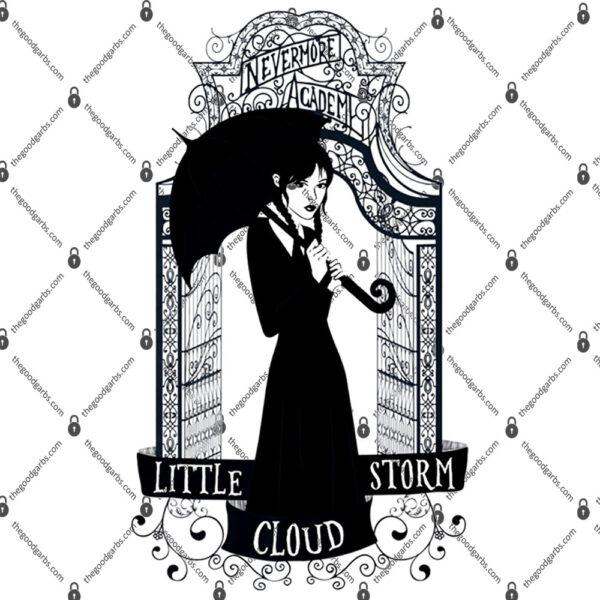 Wednesday Little Storm Cloud Nevermore Academy Gates Shirt 1