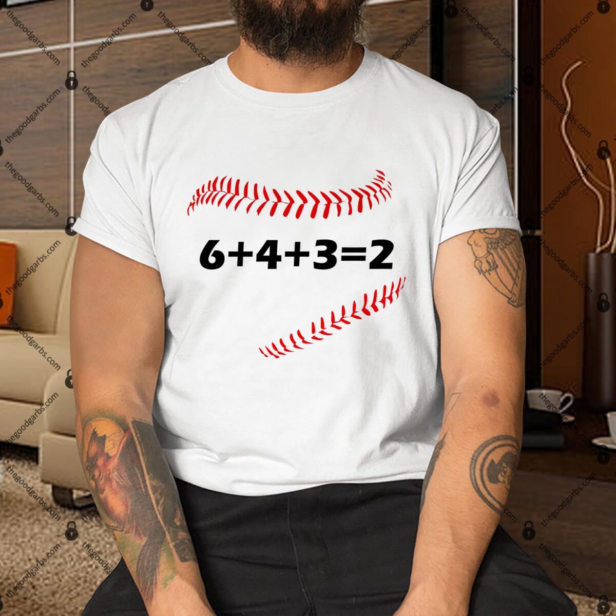 6+4+3=2 Funny Baseball Double Play Shirt