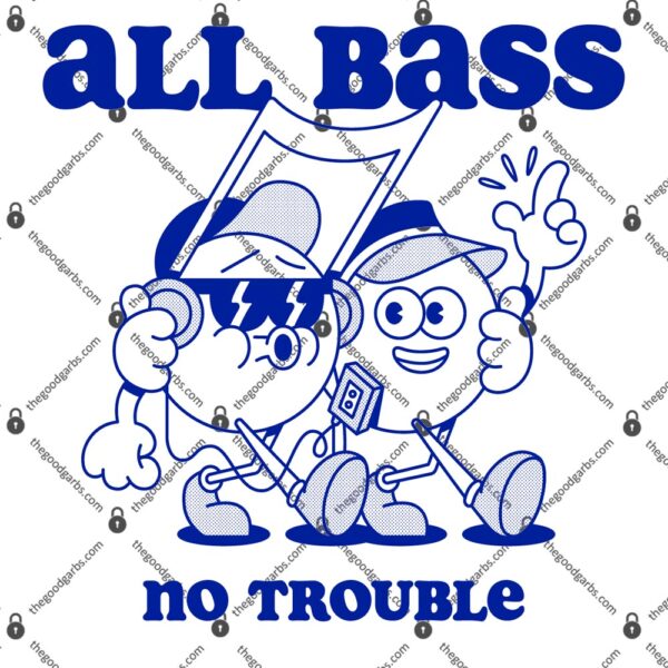 All Bass No Trouble Blue T-Shirt