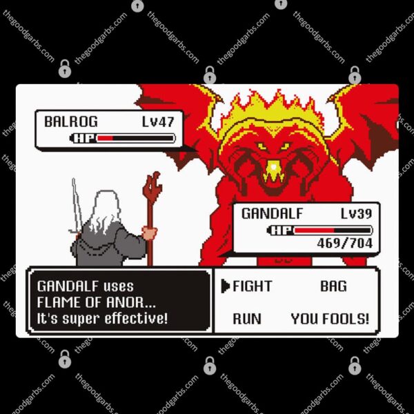 Gandalf vs Balrog Retro Game T-Shirt