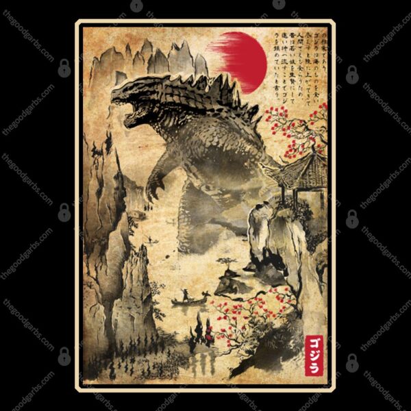 Gojira in Japan woodblock T-Shirt