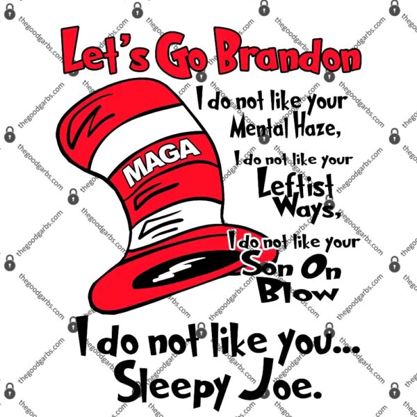 Lets Go Brandon Cat In The Hat Funny Maga T-Shirt