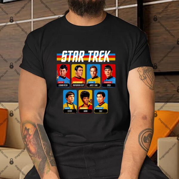 Star Trek Original Series Retro Full Color Crew Portrait Panels Shirt