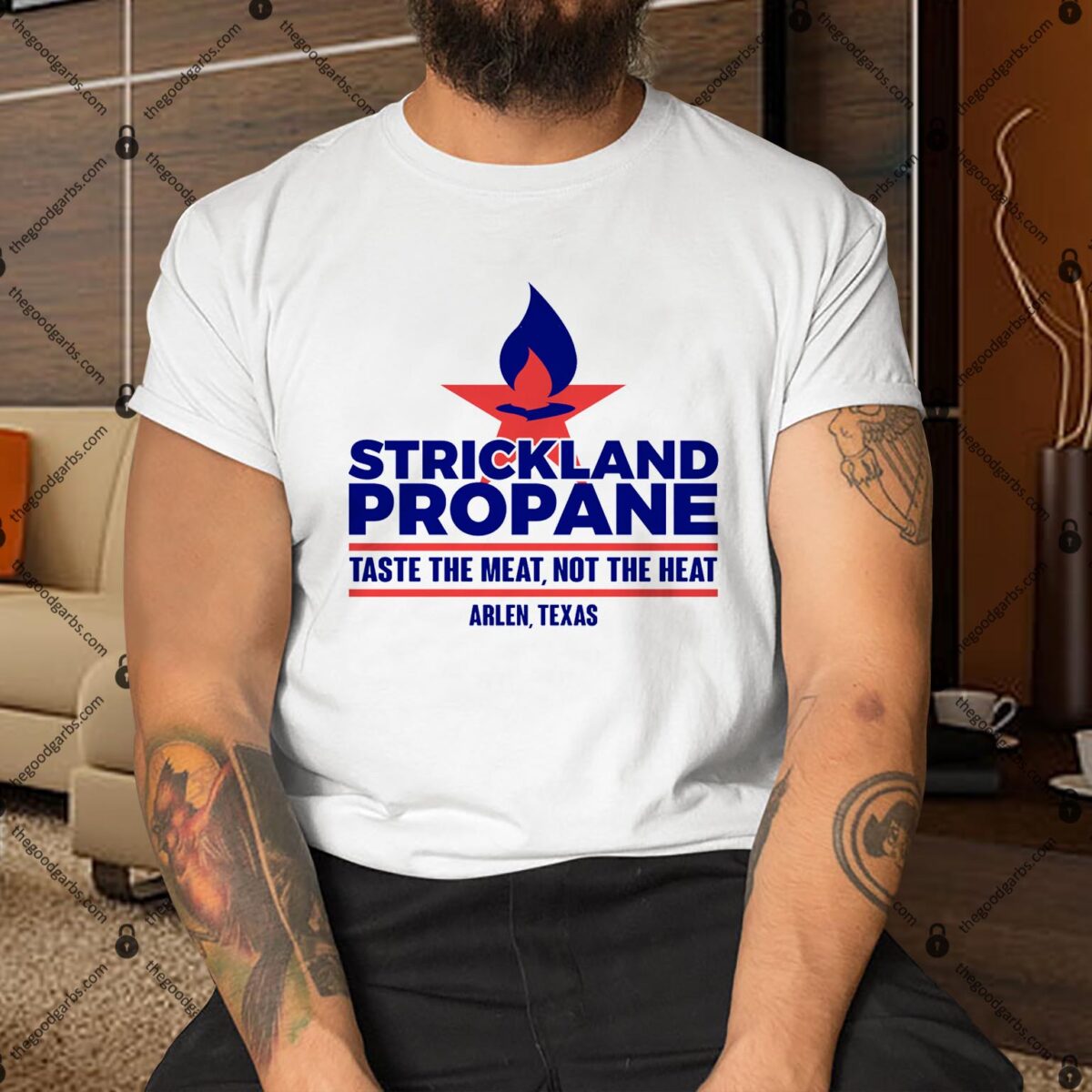 Strickland Propane Cool Parody Arlen Texas Taste The Meat Shirt