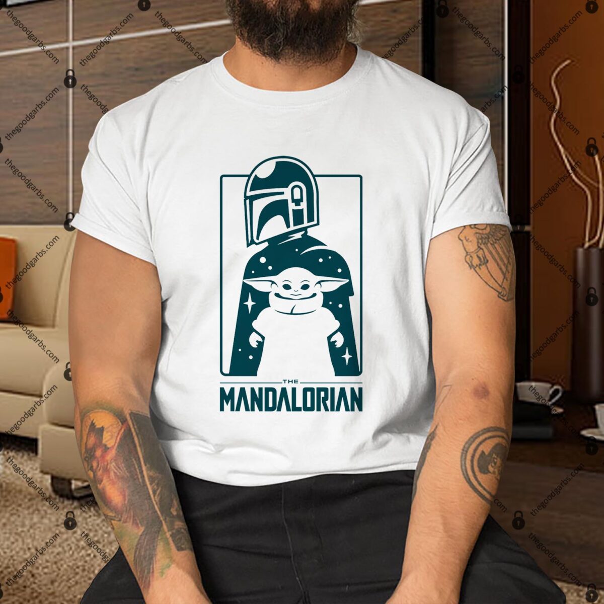 The Mandalorian The Child and Bounty Hunter Silhouette Shirt