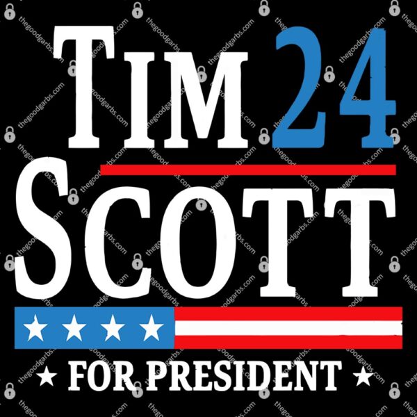 Tim Scott 2024 For President Election Campaign US Flag T-Shirt