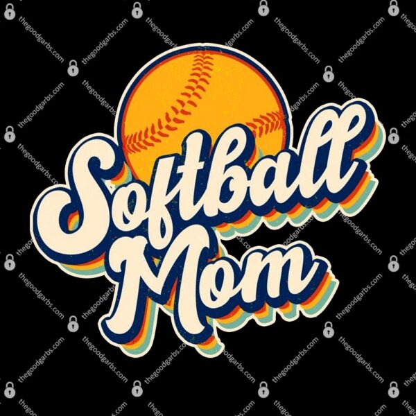Vintage Retro Softball Mom T-Shirt