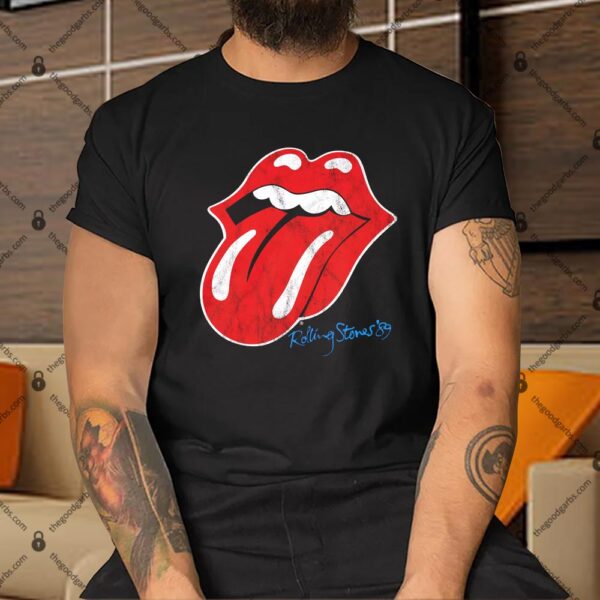 89 Rolling Stones Distressed Tongue Shirt