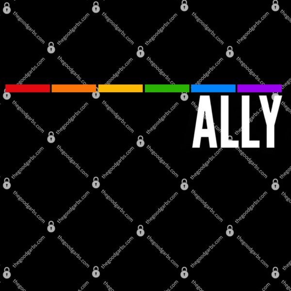 Ally LGBT Support Rainbow Thin Line T-Shirt