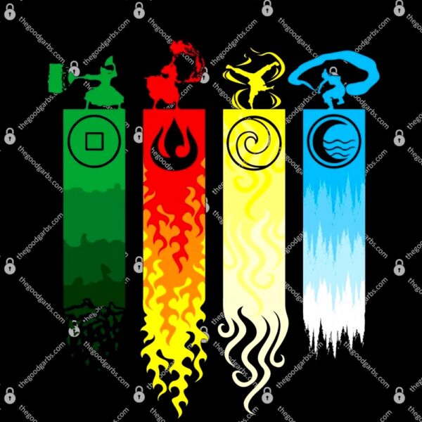 Avatar Bending Fire Water Earth Air T-Shirt