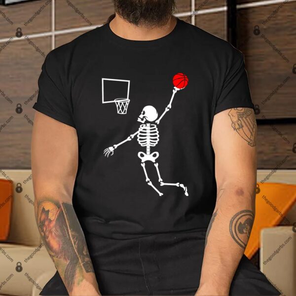 Basketball Dunking Skeleton Shirt
