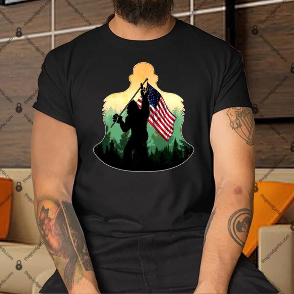 Big Foot American Flag Shirt