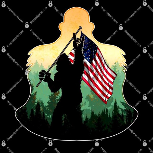 Big Foot American Flag T-Shirt