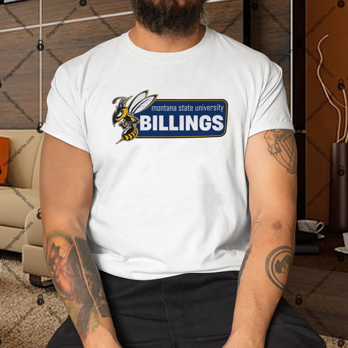 Blue Logo Montana State Billings Yellowjackets Shirt