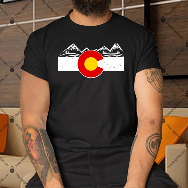 Colorado Wilderness Mountains Flag Shirt
