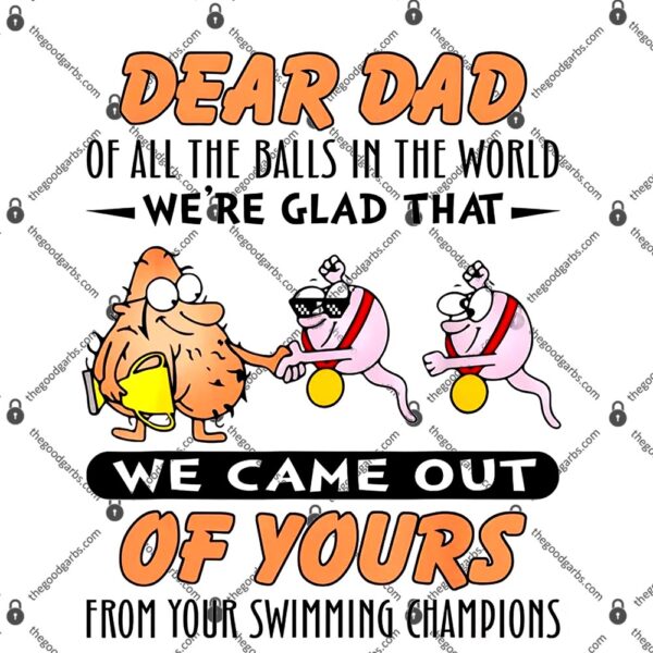 Dear Dad Of All The Balls In World Funny Sperm Fathers Day T-Shirt