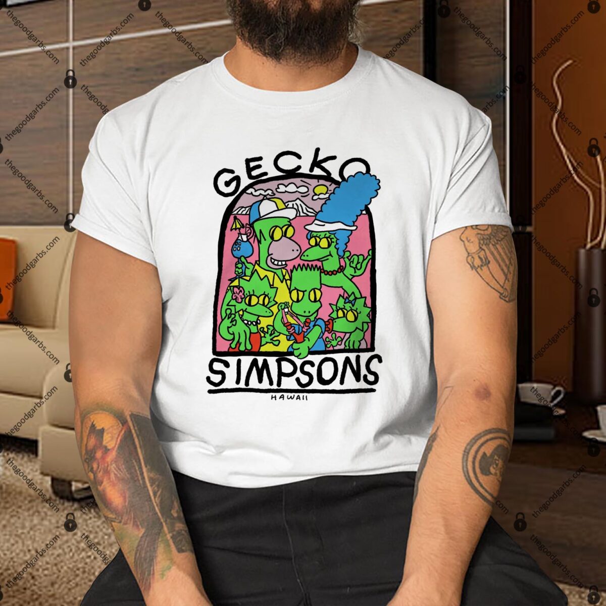 Gecko Simpsons Hawaii Shirt