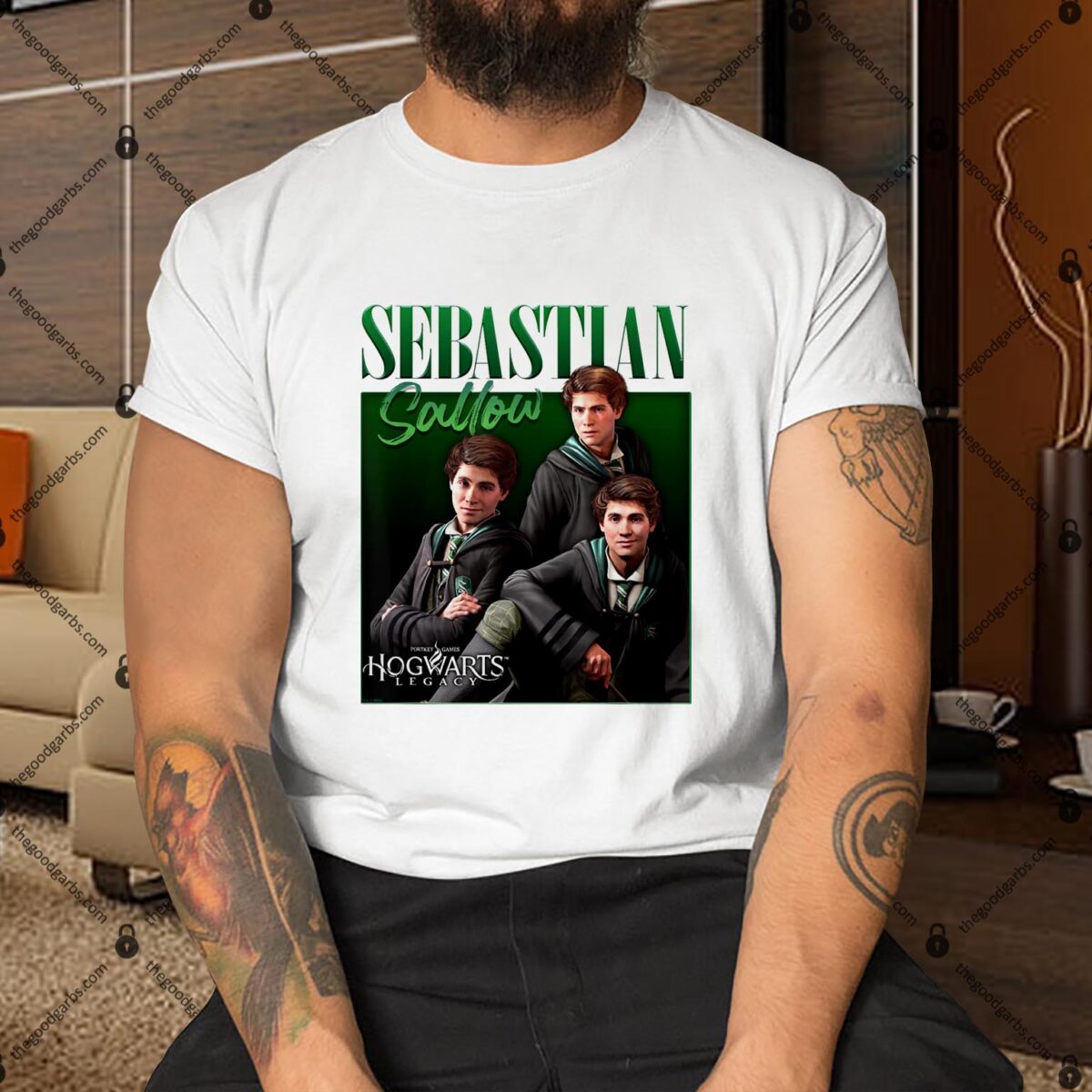 Harry Potter Hogwarts Legacy Sebastian Sallow Collage Shirt