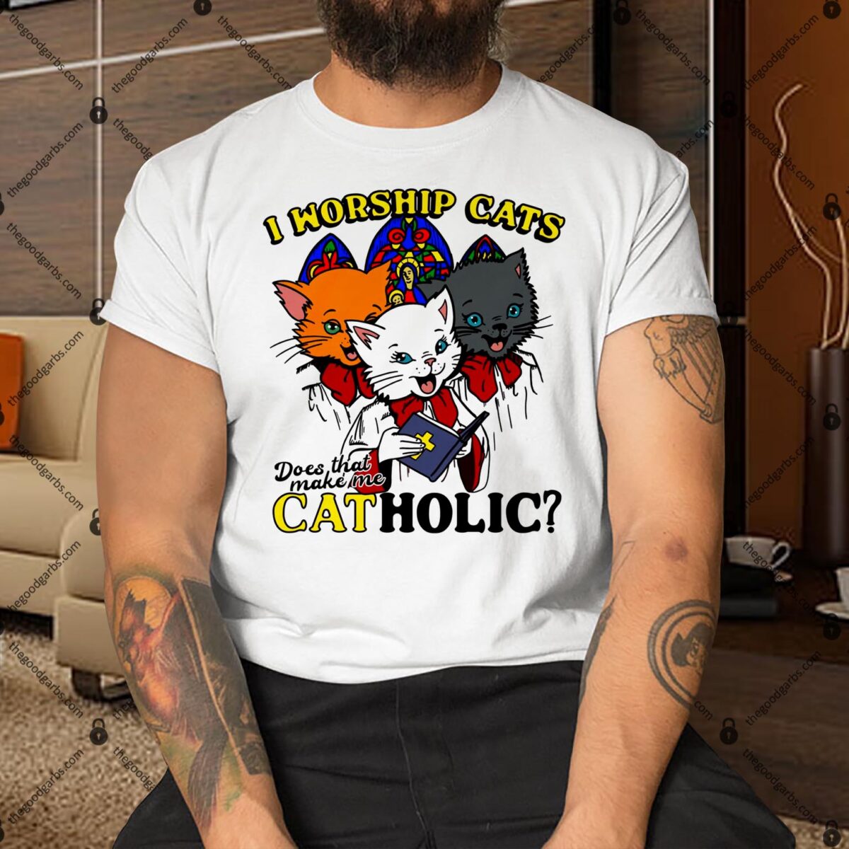 I Worship Cats Does That Make Me Catholic Shirt