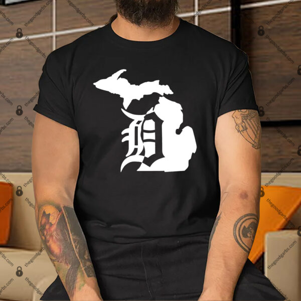Michigan Mitten Old English D Detroit Shirt
