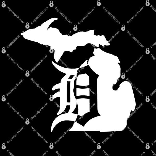 Michigan Mitten Old English D Detroit T-Shirt