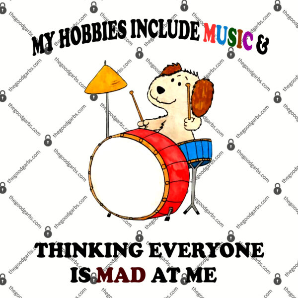 My Hobbies Include Music & Thinking Everyone Is Mad At Me T-Shirt