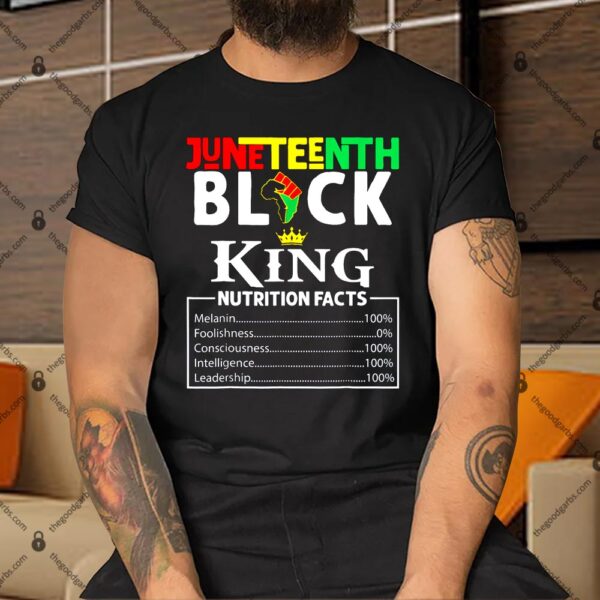 Nutritional Facts Juneteenth 1865 Black King Black Queen Shirt