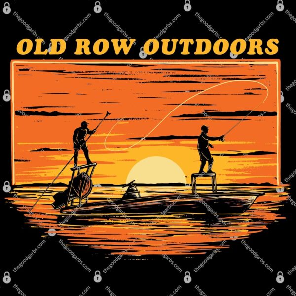 Old Row Outdoors Sunset Skiff T-Shirt