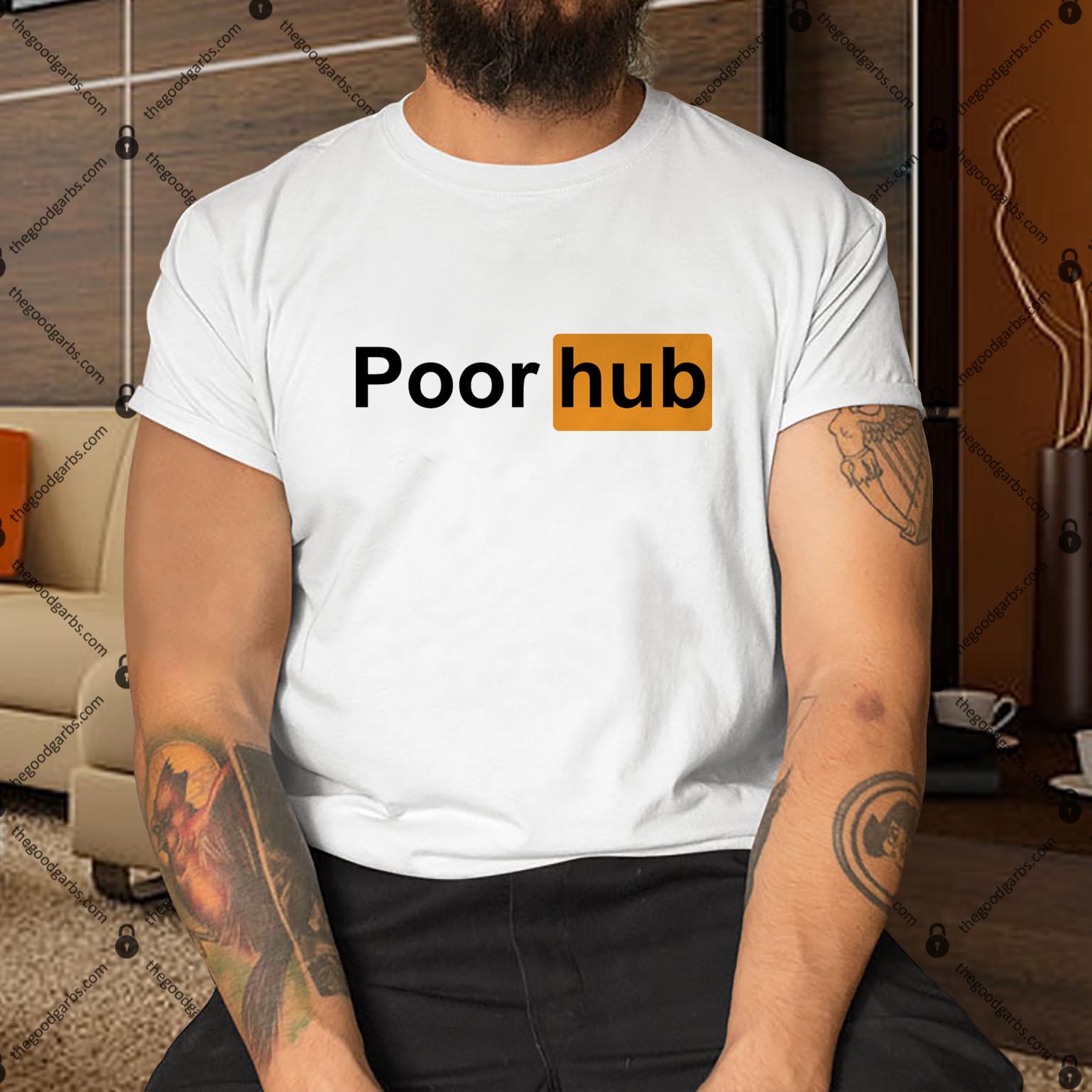 Poor Hub Capsule Logo Parody Porn Hub Ringer Shirt