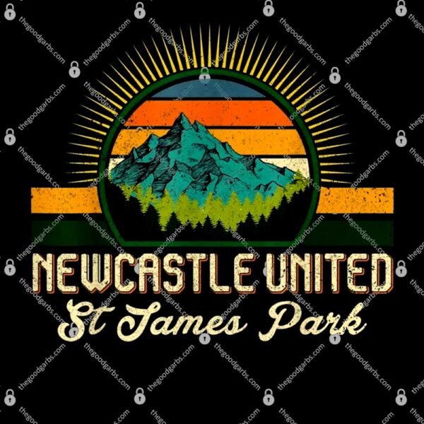 Retro Newcastle United St James Park Moutains Camping Hiking T-Shirt