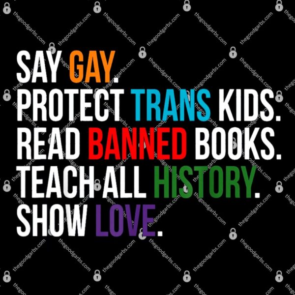 Say Gay Protect Trans Kids Read Banned Books LGBT Pride T-Shirt
