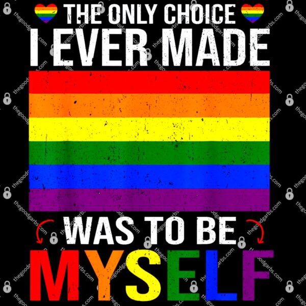 The Only Choice I Made Was To Be Myself Flag LGBT Gay Pride T-Shirt