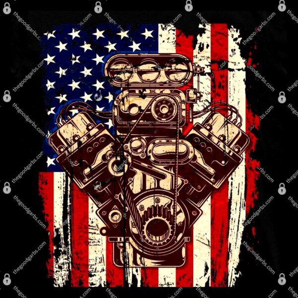 Vintage American Muscle Car Engine T-Shirt