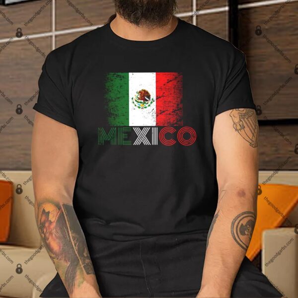 Vintage Mexico Distress Logo Flag Shirt