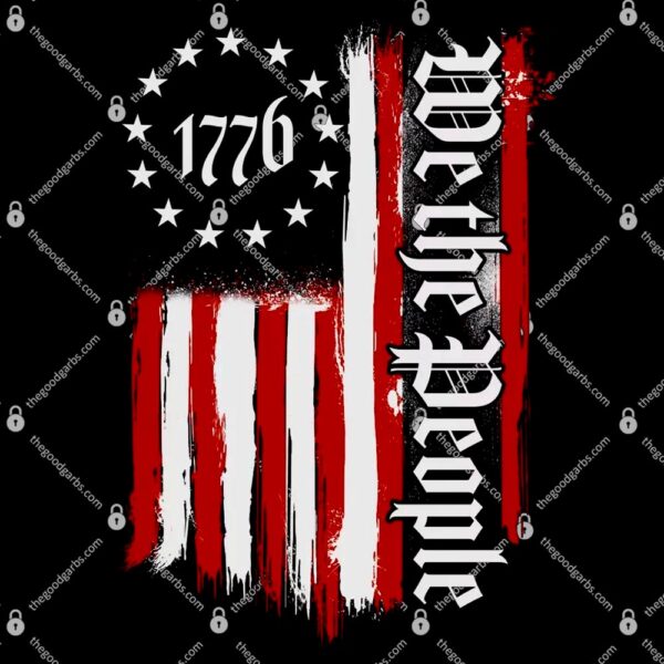 We The People 1776 Distressed USA American Flag T-Shirt