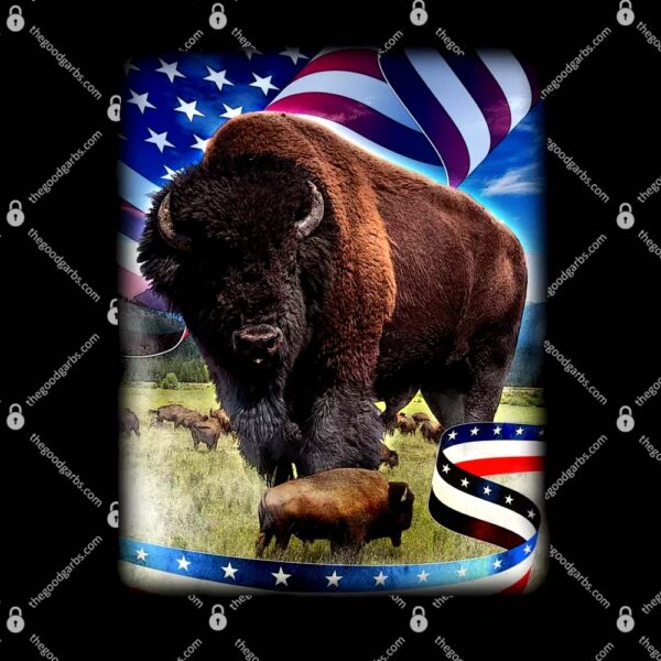 American Bison USA Flag Buffalo T-Shirt