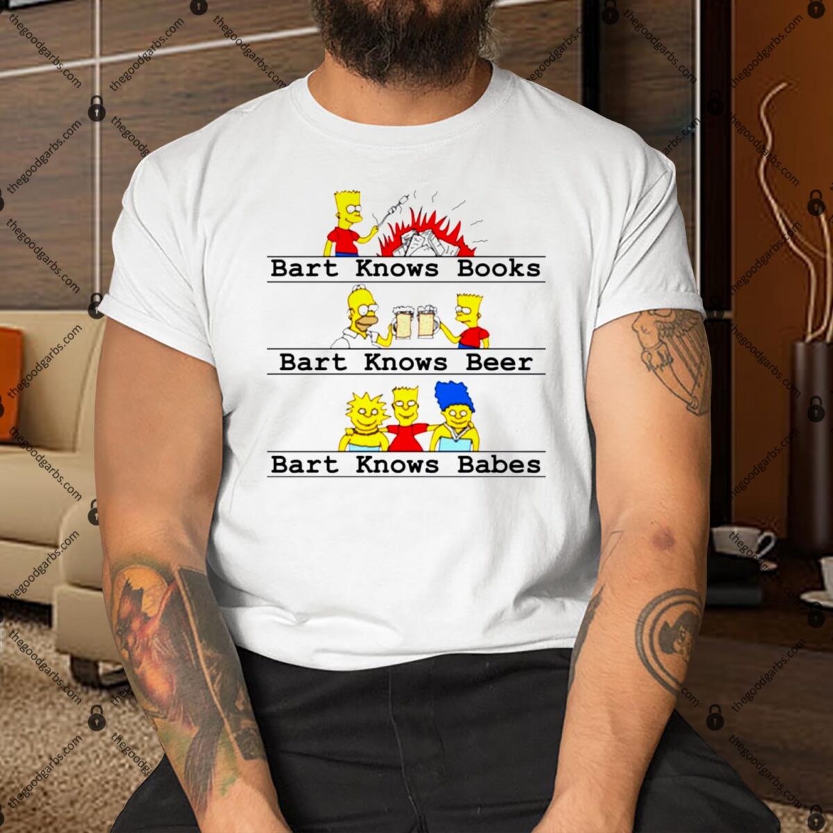 Bart Knows Books Bart Knows Beer Bart Knows Babes The Simpsons Shirt