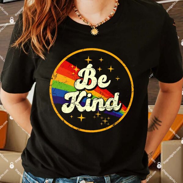 Be Kind Rainbow In Space Vintage Grunge-Style Shirt