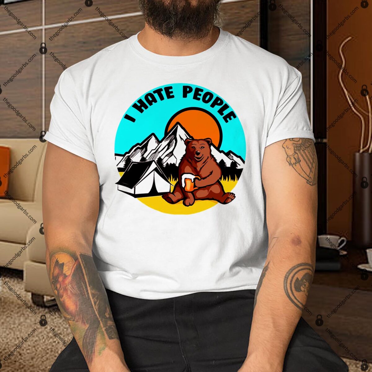 Bear Funny Camping I Hate People Shirt