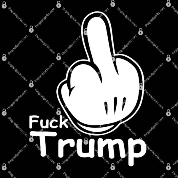 Fuck Trump Cartoon Middle Finger Resist Anti Trump T-Shirt