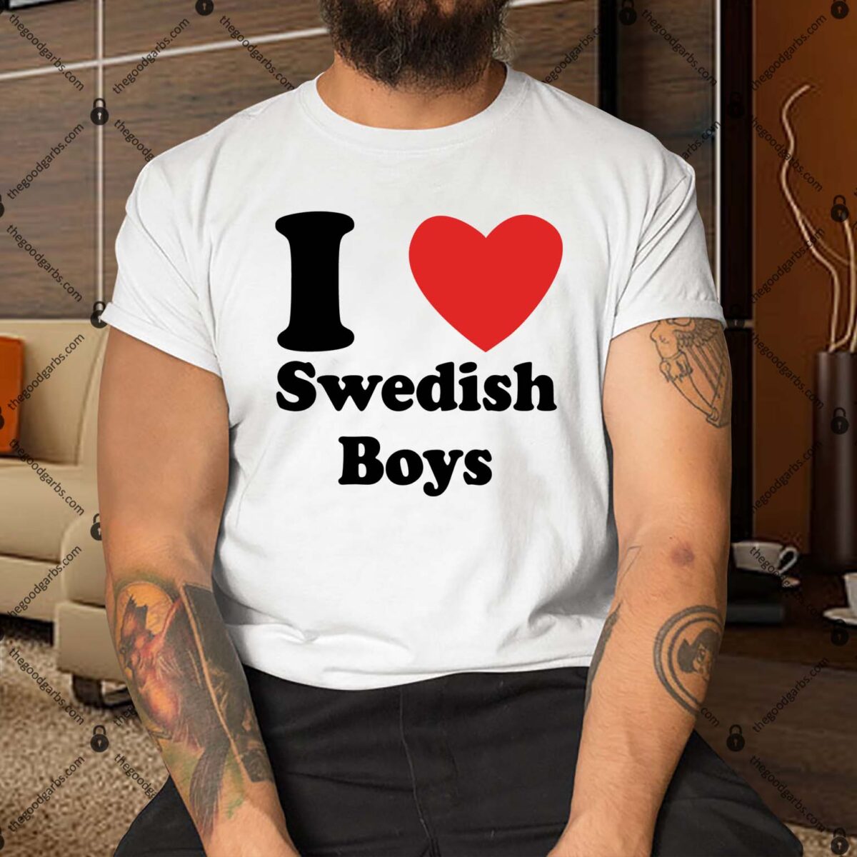 I Love Heart Swedish Boys Shirt