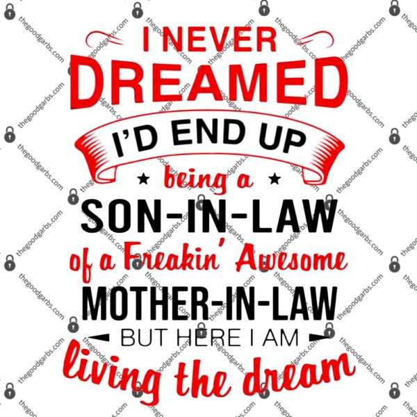 I Never Dreamed I’d End Up Being A Son In Law Of A Freakin’ Awesome Mother In Law Christmas Gifts T-Shirt