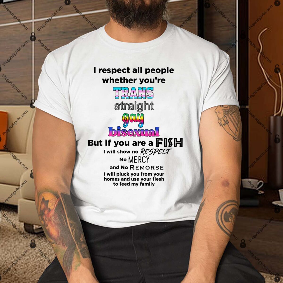 I Respect All People Whether You're Trans Straight Gay Bisexual Shirt