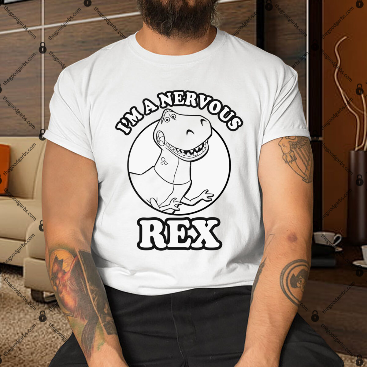 I'm A Nervous Rex Funny Dino Pun Sweaty T-Rex Shirt