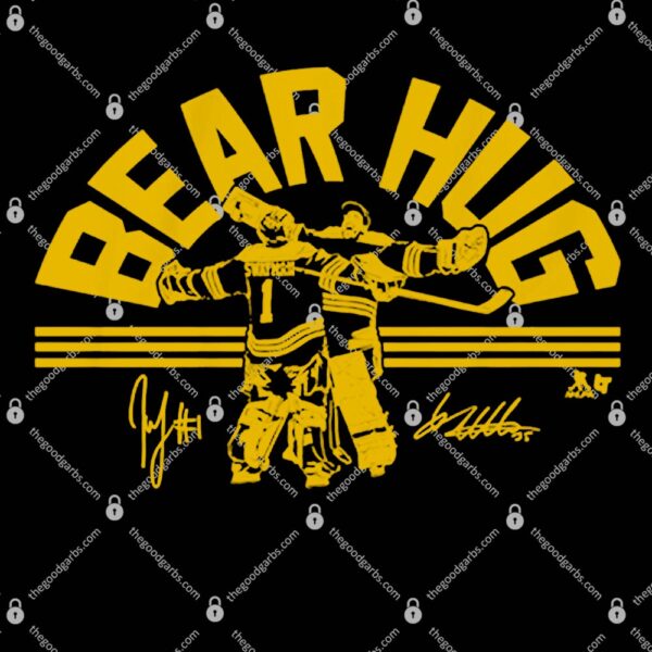 Linus Ullmark And Jeremy Swayman Bear Hug T-Shirt