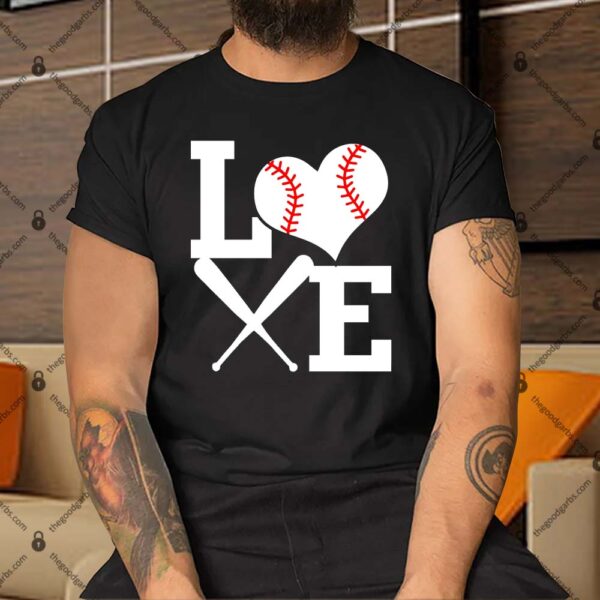 Love Baseball Heart Graphic Shirt