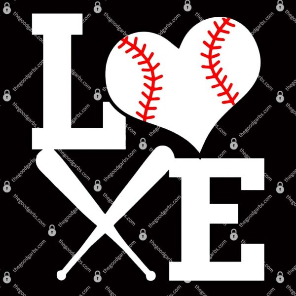 Love Baseball Heart Graphic T-Shirt