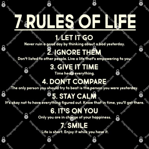 Motivational 7 Rules Of Life T-Shirt