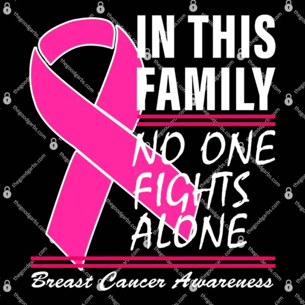 No One Fights Alone Breast Cancer Awareness Ribbon T-Shirt