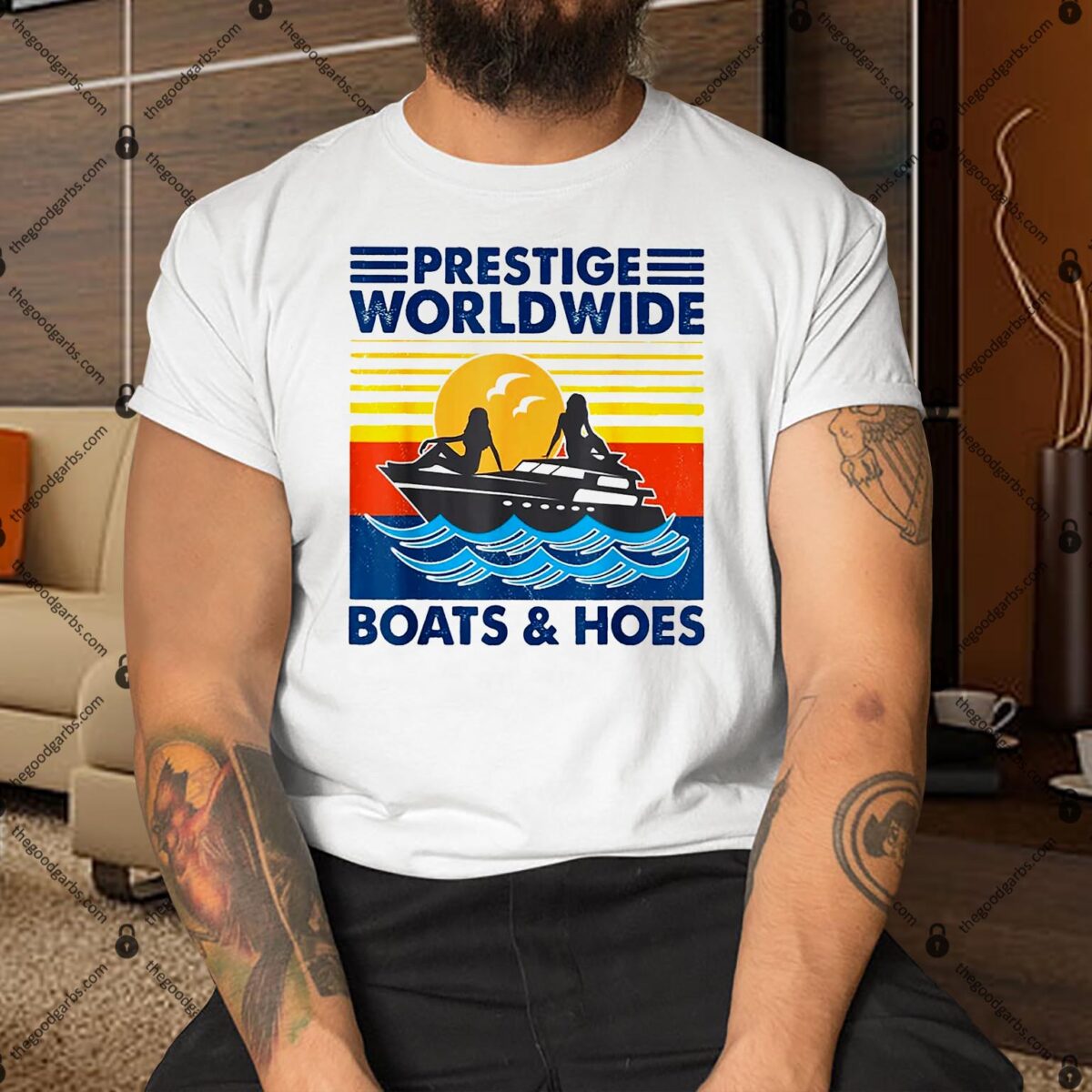 Prestige Worldwide Boats And Hoes Retro Vintage Shirt